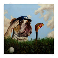 Lucia Heffernan | Bulldog Golfing Illustration