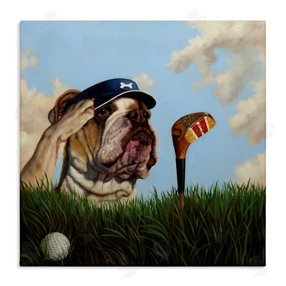 Lucia Heffernan | Bulldog Golfing Illustration