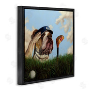 Lucia Heffernan | Bulldog Golfing Illustration