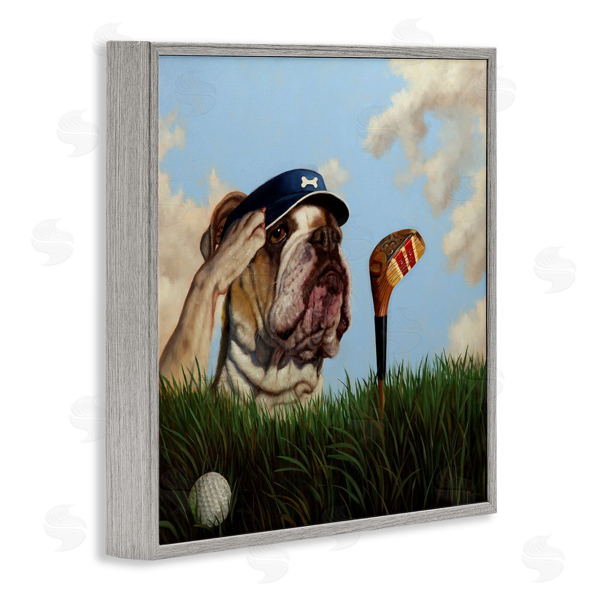 Lucia Heffernan | Bulldog Golfing Illustration