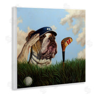 Lucia Heffernan | Bulldog Golfing Illustration