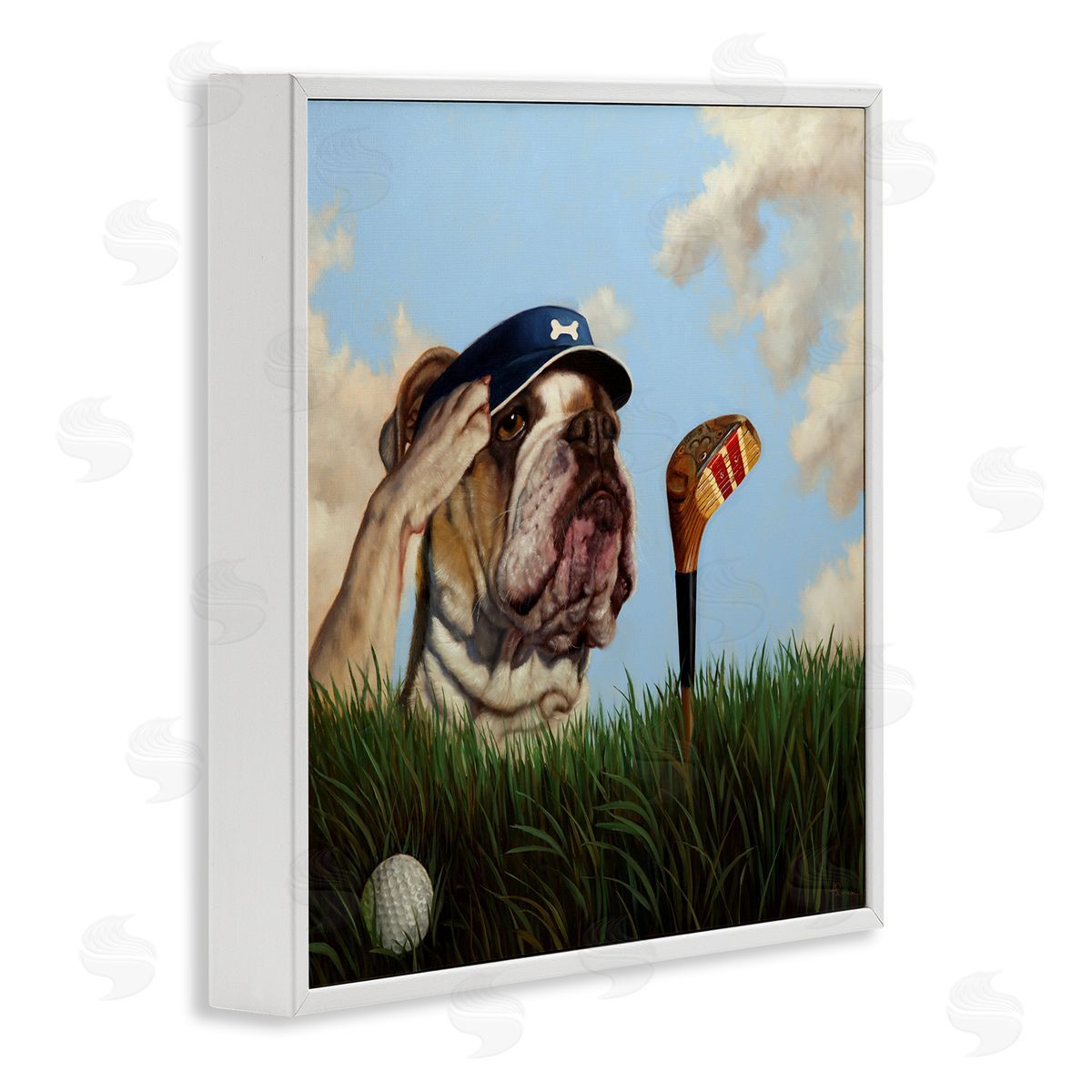 Lucia Heffernan | Bulldog Golfing Illustration