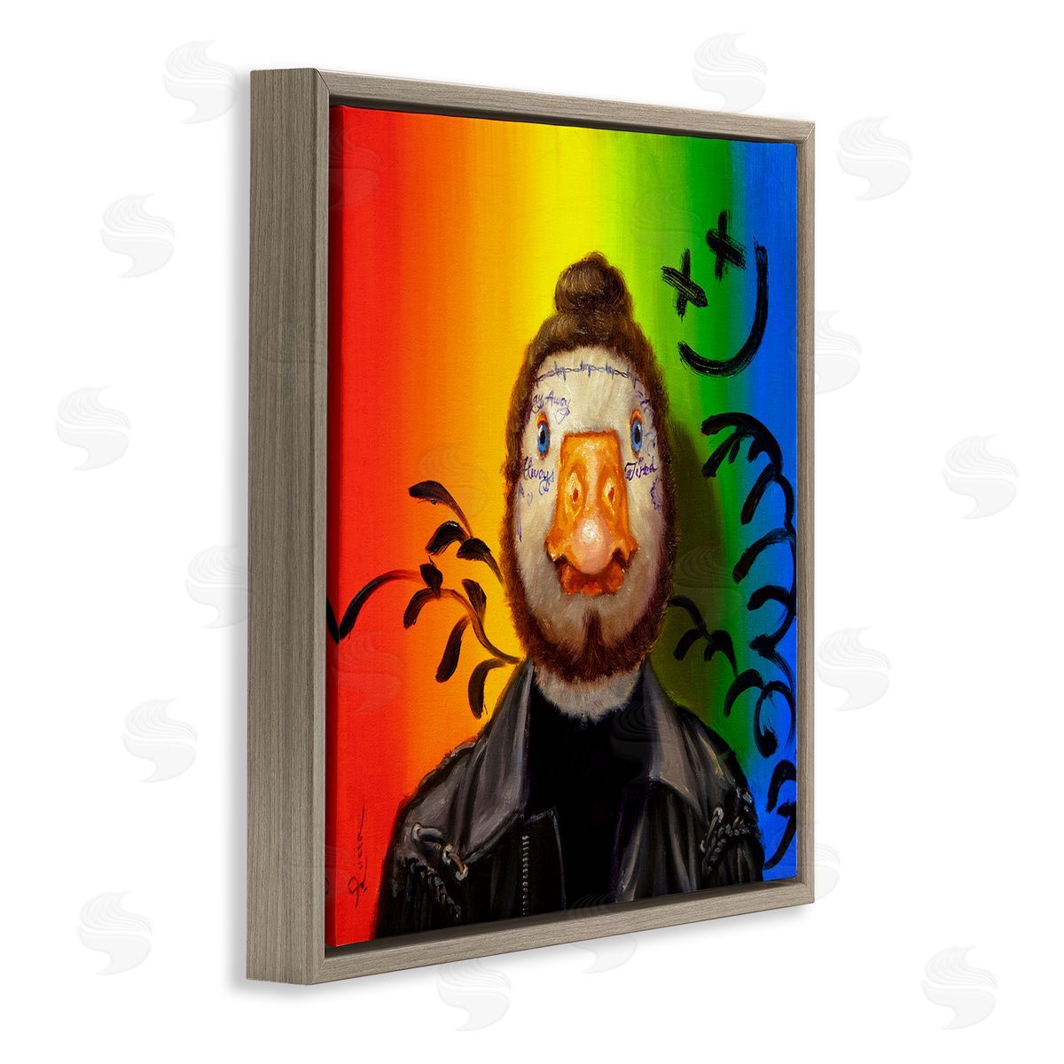 Lucia Heffernan Urban Hipster Duck Brown Floater Frame Canvas Artside_