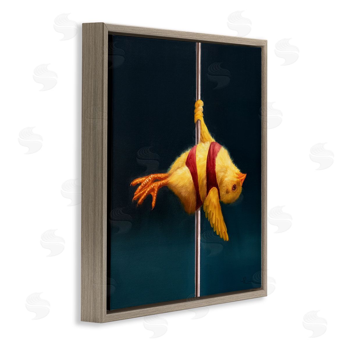 Lucia Heffernan Pole Dancing Chick Brown Floater Frame Canvas Artside_