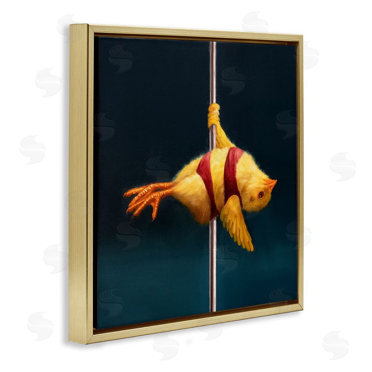 Lucia Heffernan Pole Dancing Chick Gold Floater Frame Canvas Artside_