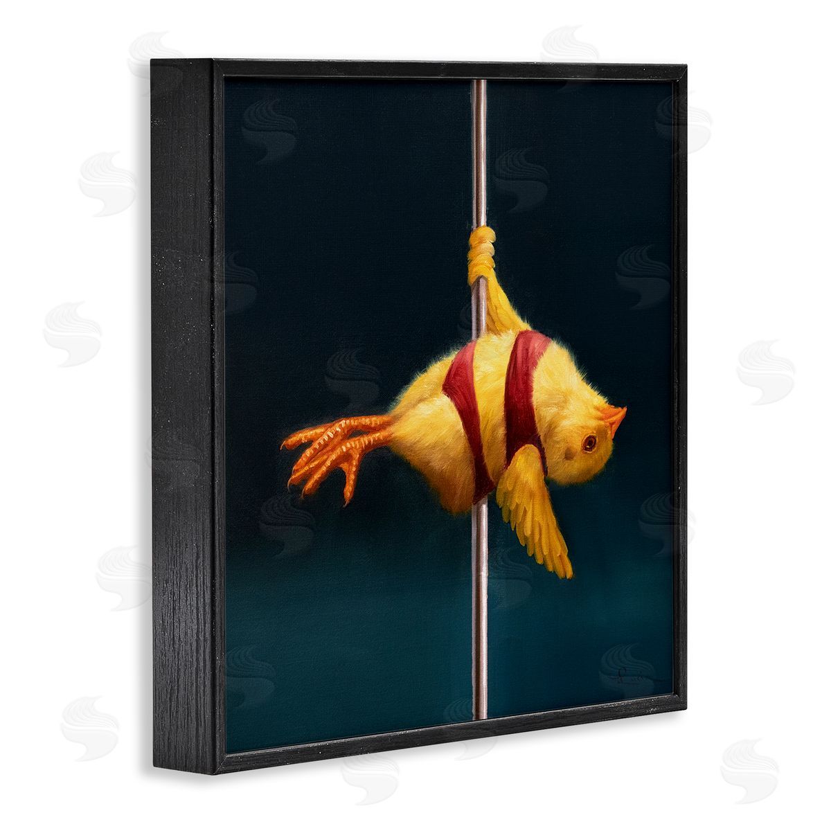 Lucia Heffernan Pole Dancing Chick Black Framed Giclee Wall Artside_