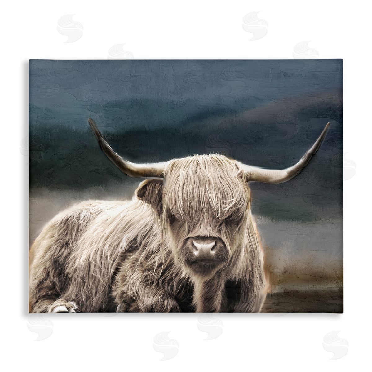 Kim Allen Highland Cow Portrait Canvas Wall Art