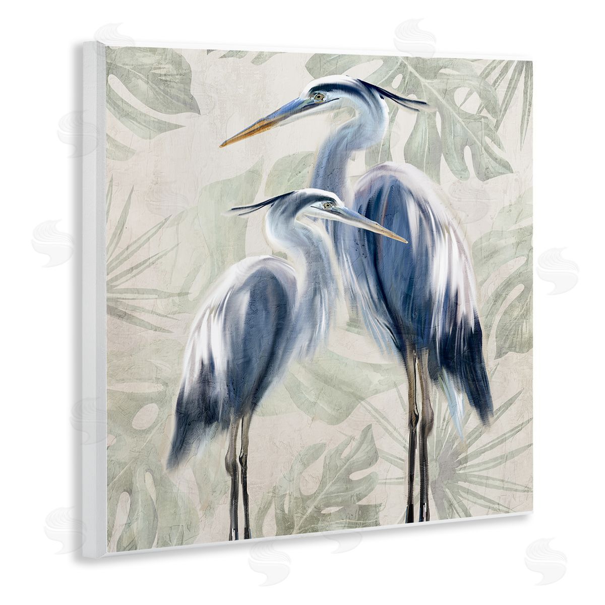 Kim Allen Heron Birds Leaf Pattern Wall Plaque Artside_