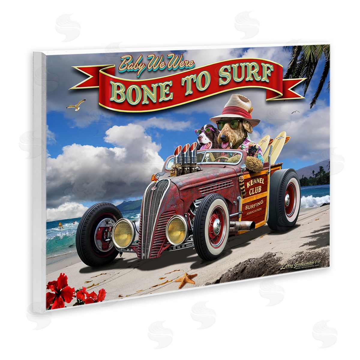 Larry Grossman Bone to Surf Dogs Wall Plaque Artside_