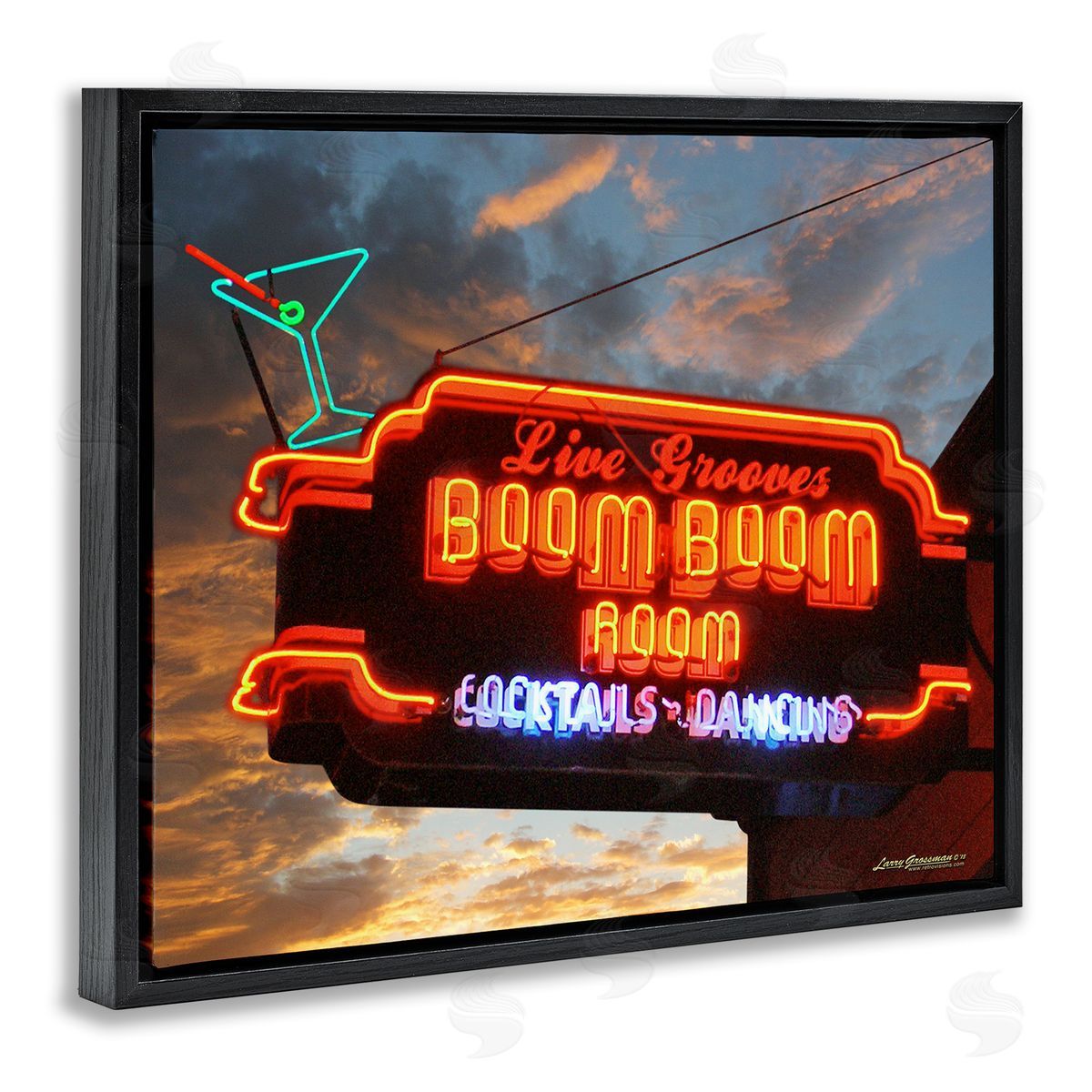 Larry Grossman Boom Room Cocktail Bar Black Floater Frame Canvas Artside_