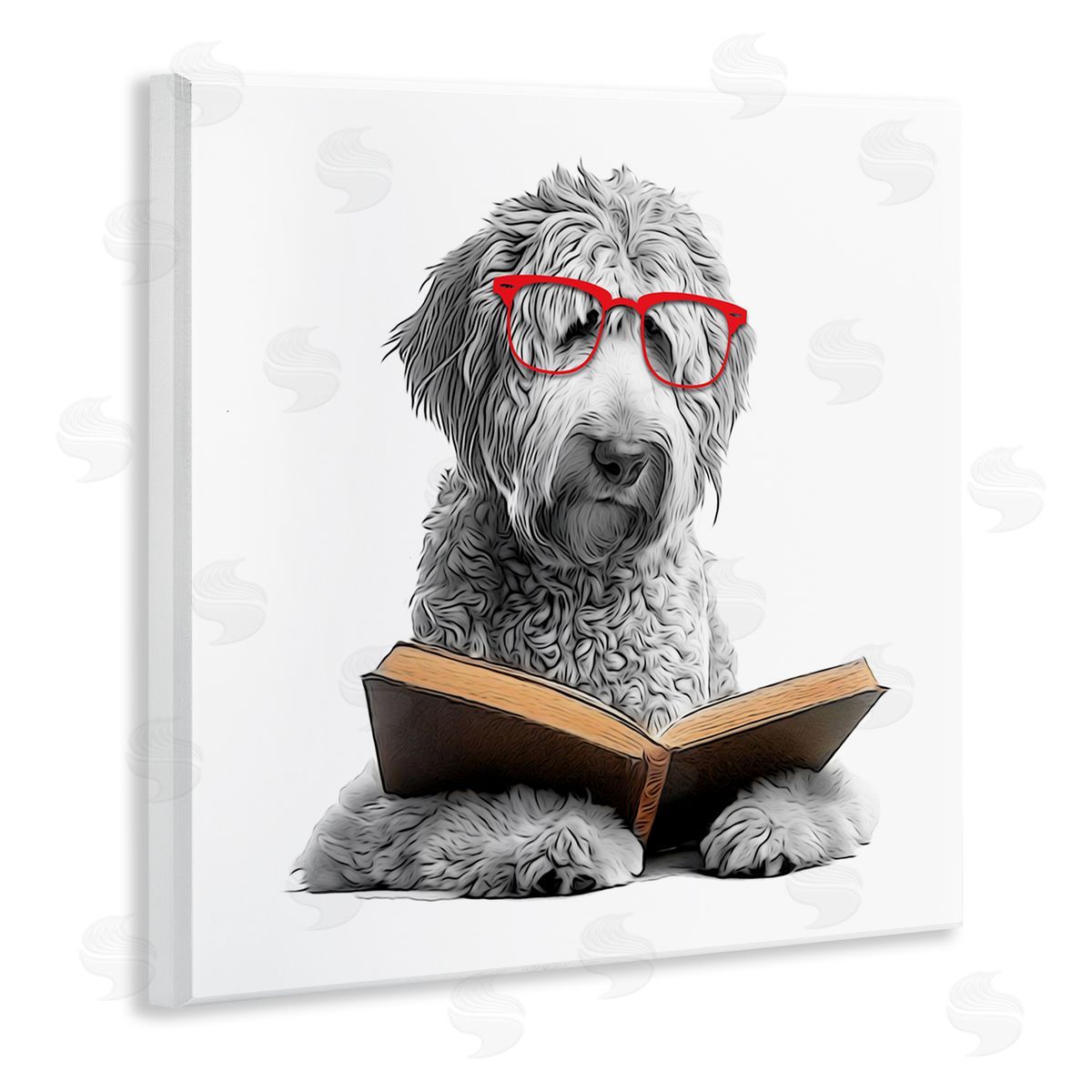 Annalisa Latella Dog Reading Book Wall Plaque Artside_