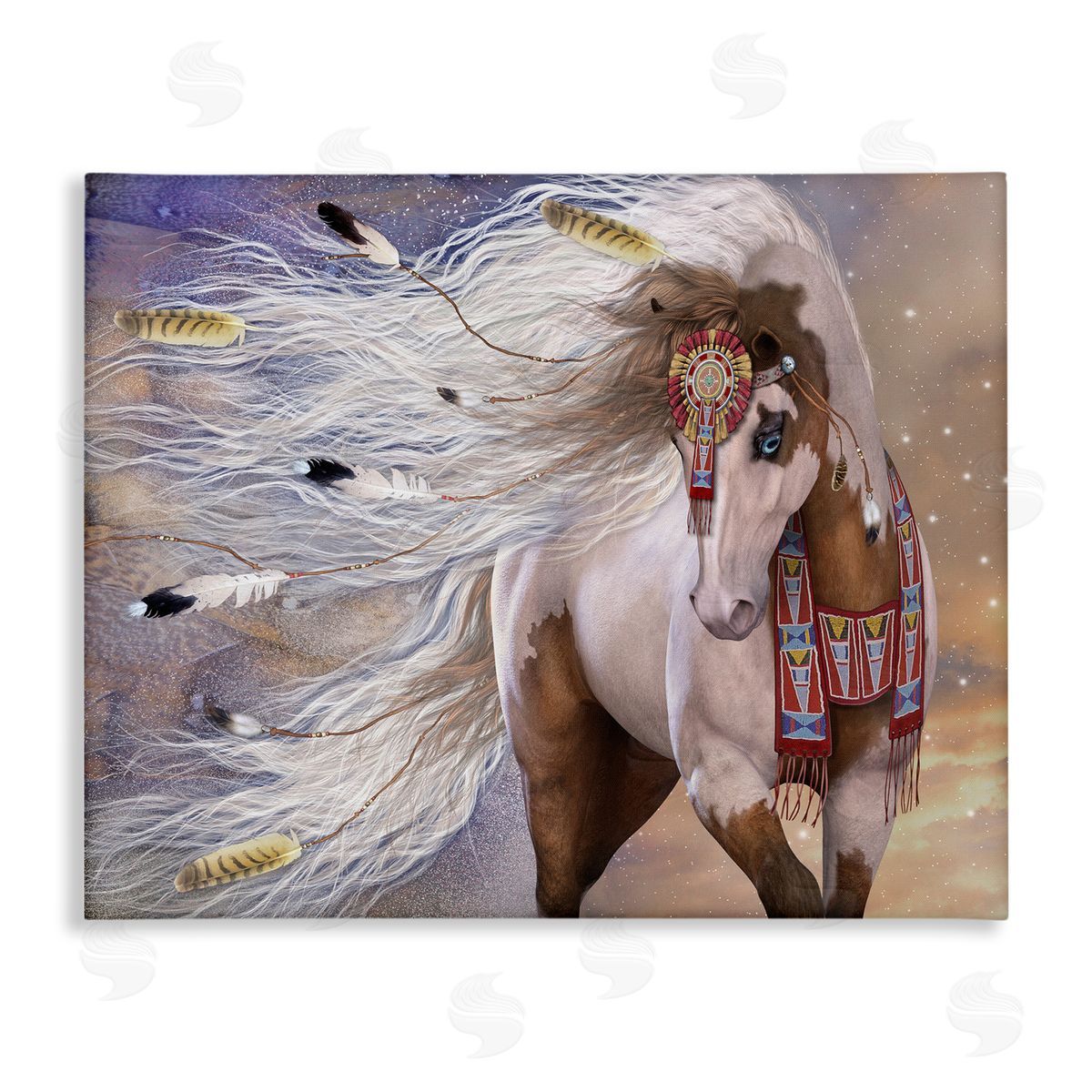 Laurie Prindle Horse With Feathers Canvas Wall Art