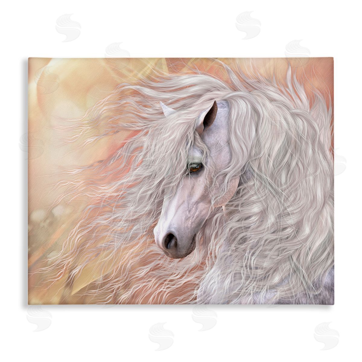 Laurie Prindle Primavera White Horse Canvas Wall Art