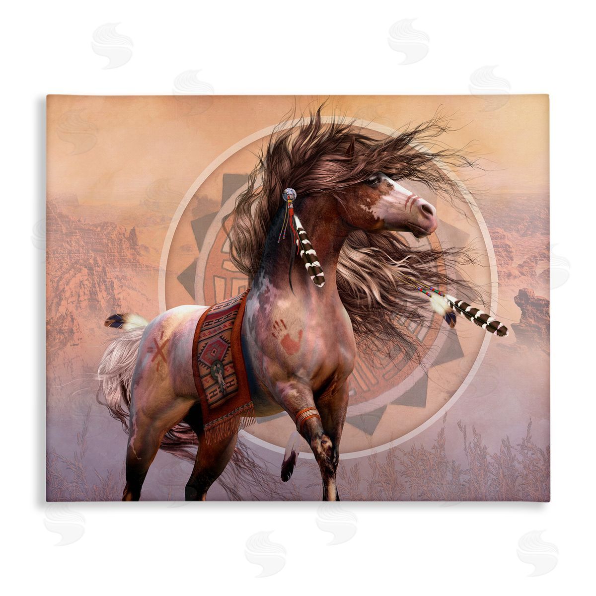 Laurie Prindle Spirit Warrior Horse Canvas Wall Art