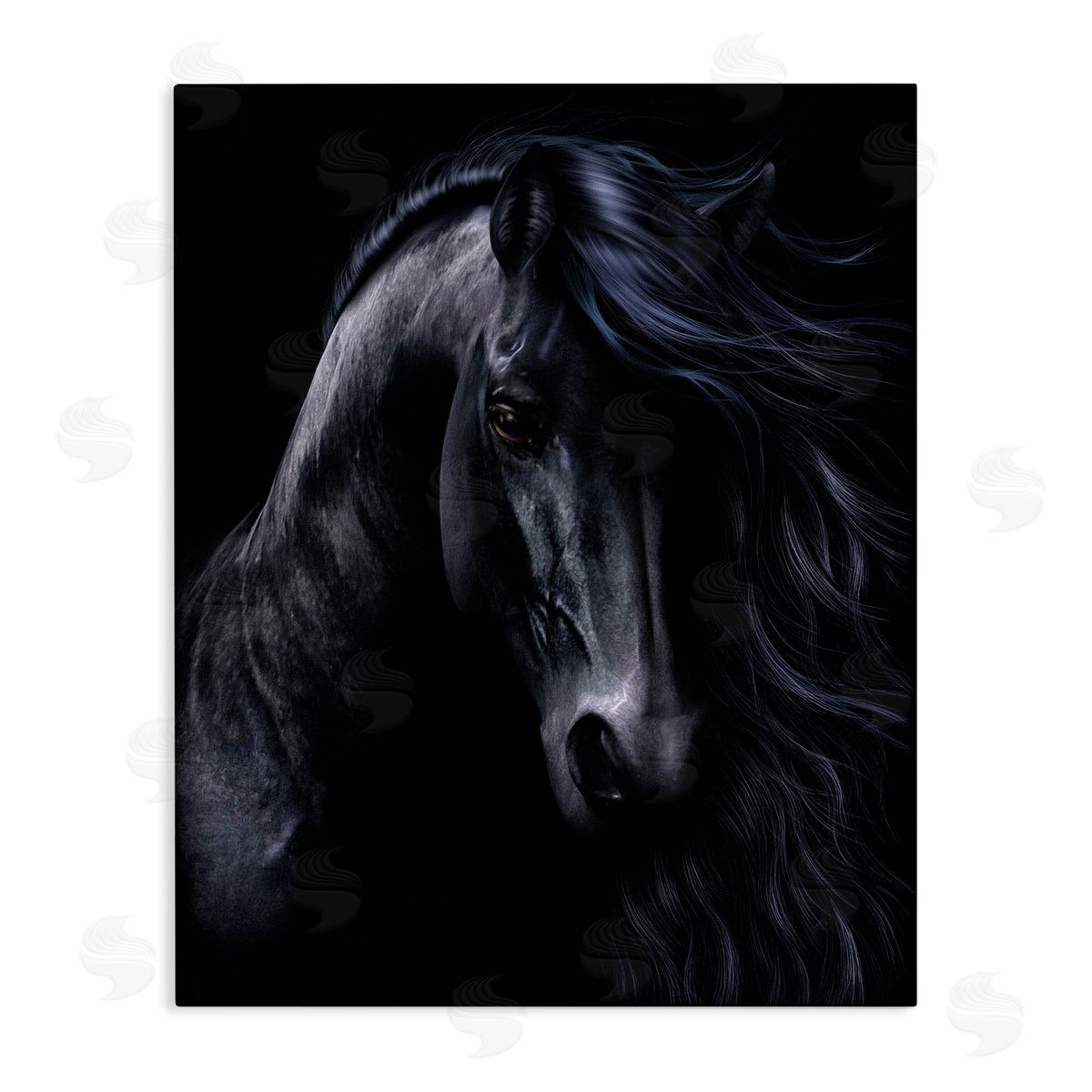 Laurie Prindle Black Stallion Portrait Canvas Wall Art