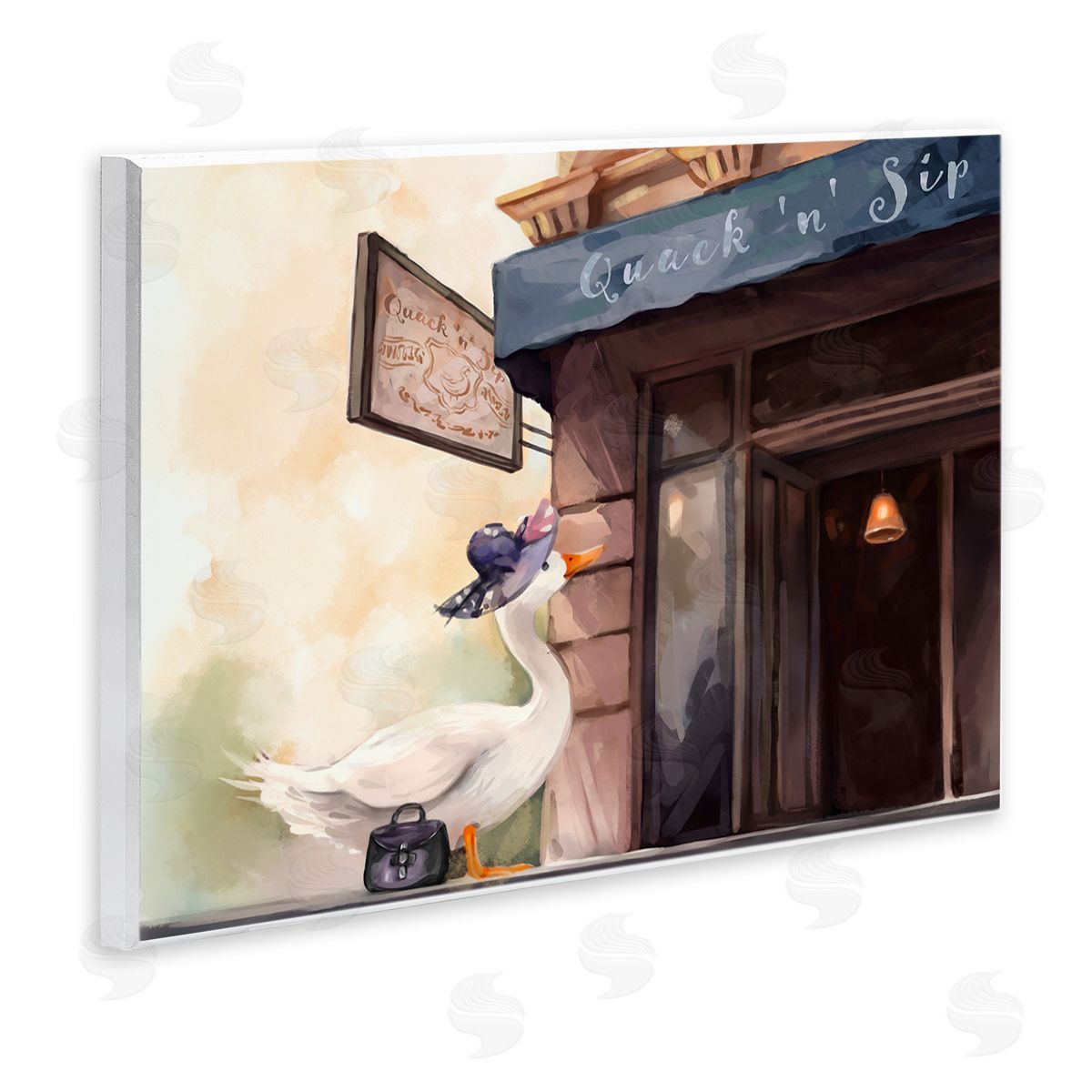 Ziwei Li Fashionable Duck in City Wall Plaque Artside_