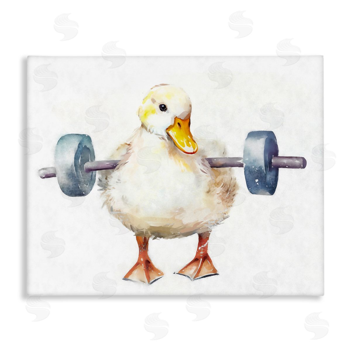 Ziwei Li Duck Lifting Weights Canvas Wall Art