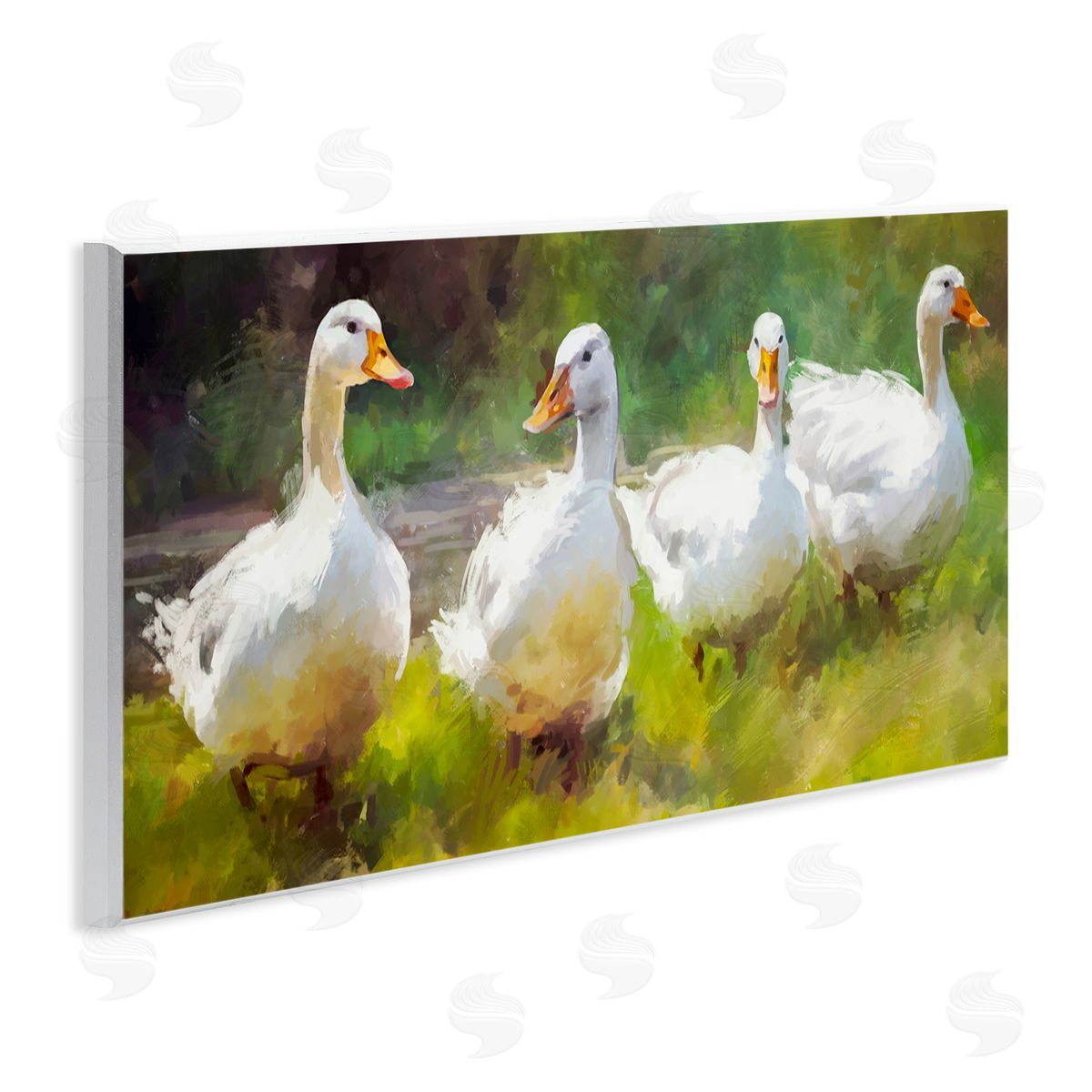 Ziwei Li Ducks by River Painting Wall Plaque Artside_