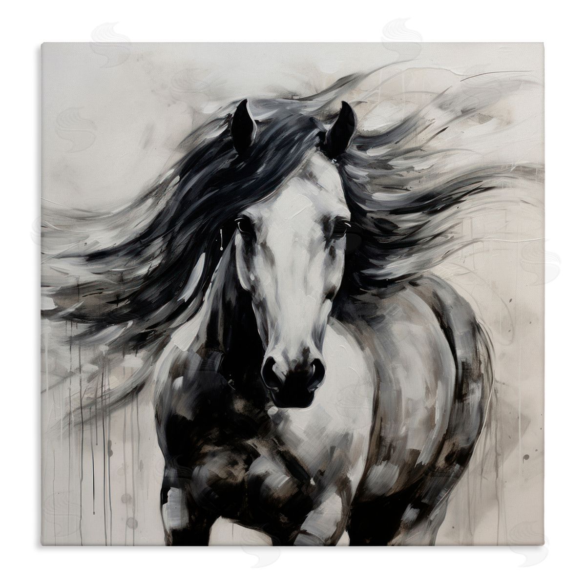 Irena Orlov Black Horse Abstraction Canvas Wall Art