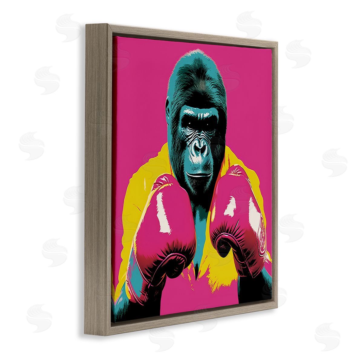 Irena Orlov Gorilla Boxing Portrait Brown Floater Frame Canvas Artside_