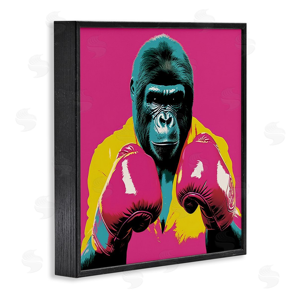 Irena Orlov Gorilla Boxing Portrait Black Framed Giclee Wall Artside_