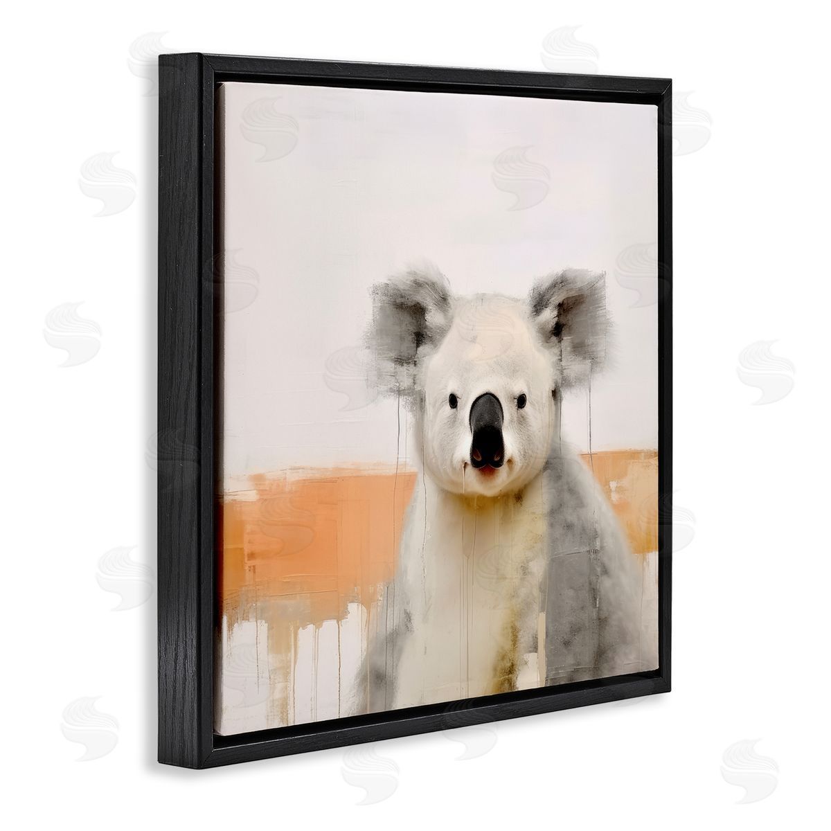 Irena Orlov Koala with Modern Drip Black Floater Frame Canvas Artside_