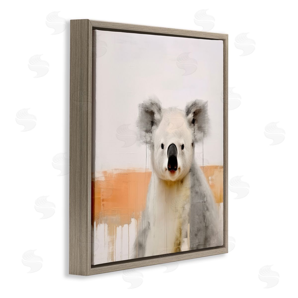 Irena Orlov Koala with Modern Drip Brown Floater Frame Canvas Artside_