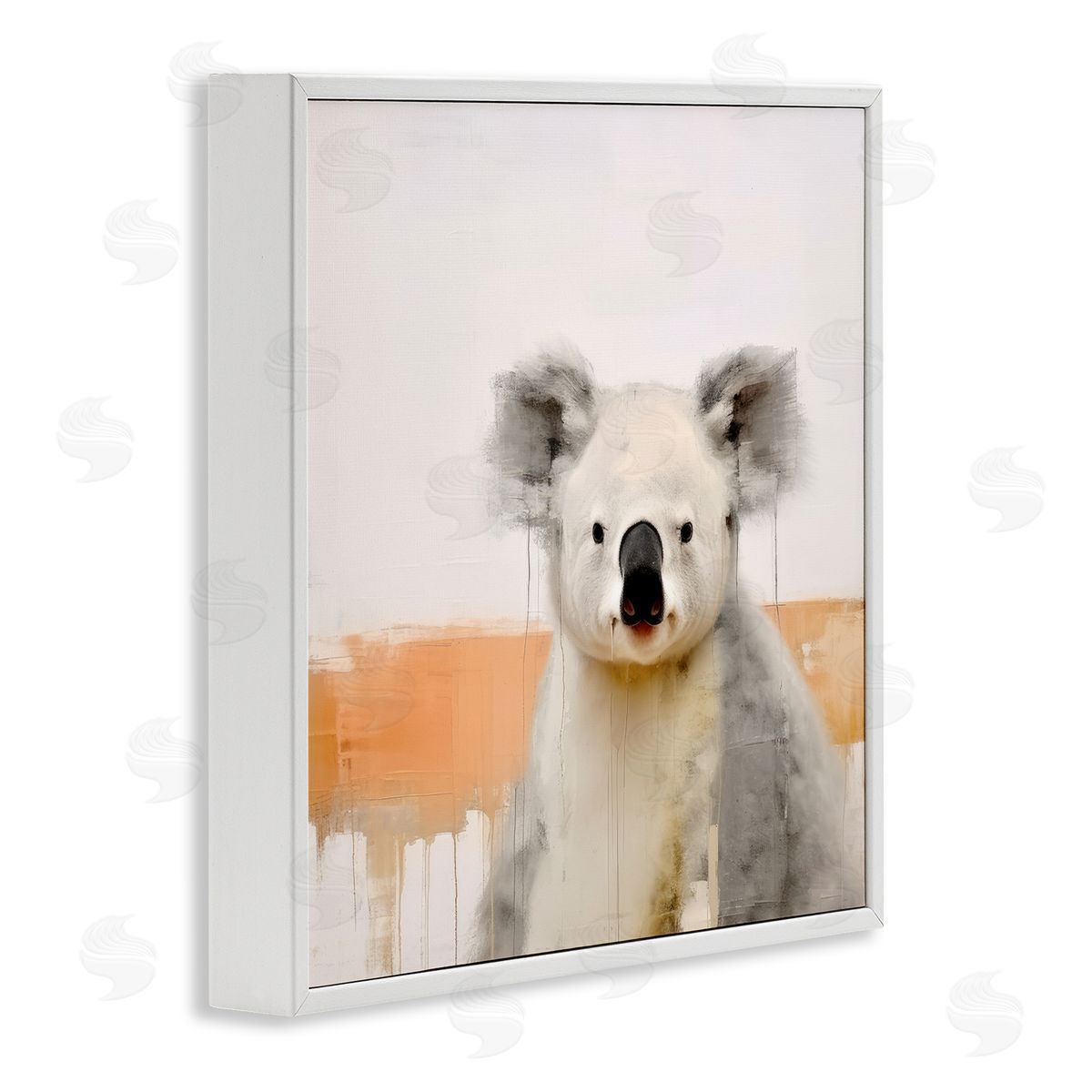 Irena Orlov Koala with Modern Drip White Framed Giclee Wall Artside_