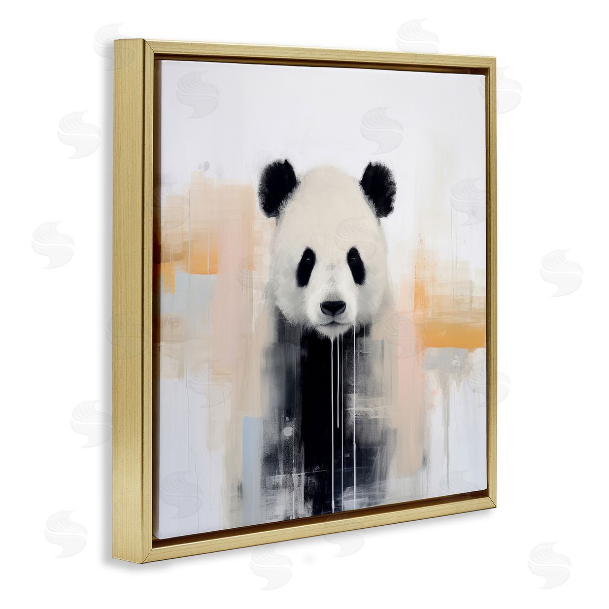Irena Orlov Abstract Panda Bear Gold Floater Frame Canvas Artside_