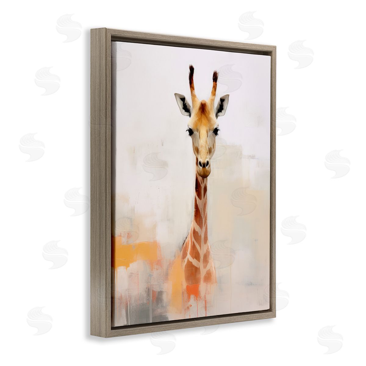 Irena Orlov Modern Giraffe Portrait Brown Floater Frame Canvas Artside_