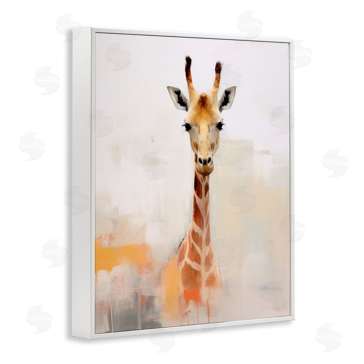 Irena Orlov Modern Giraffe Portrait White Framed Giclee Wall Artside_