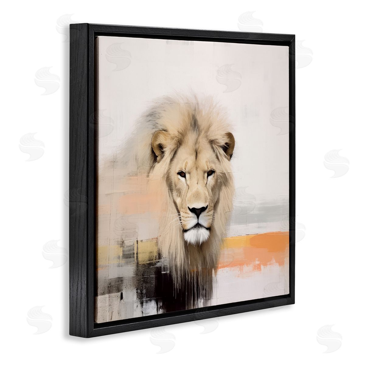 Irena Orlov Abstract Lion Portrait Black Floater Frame Canvas Artside_