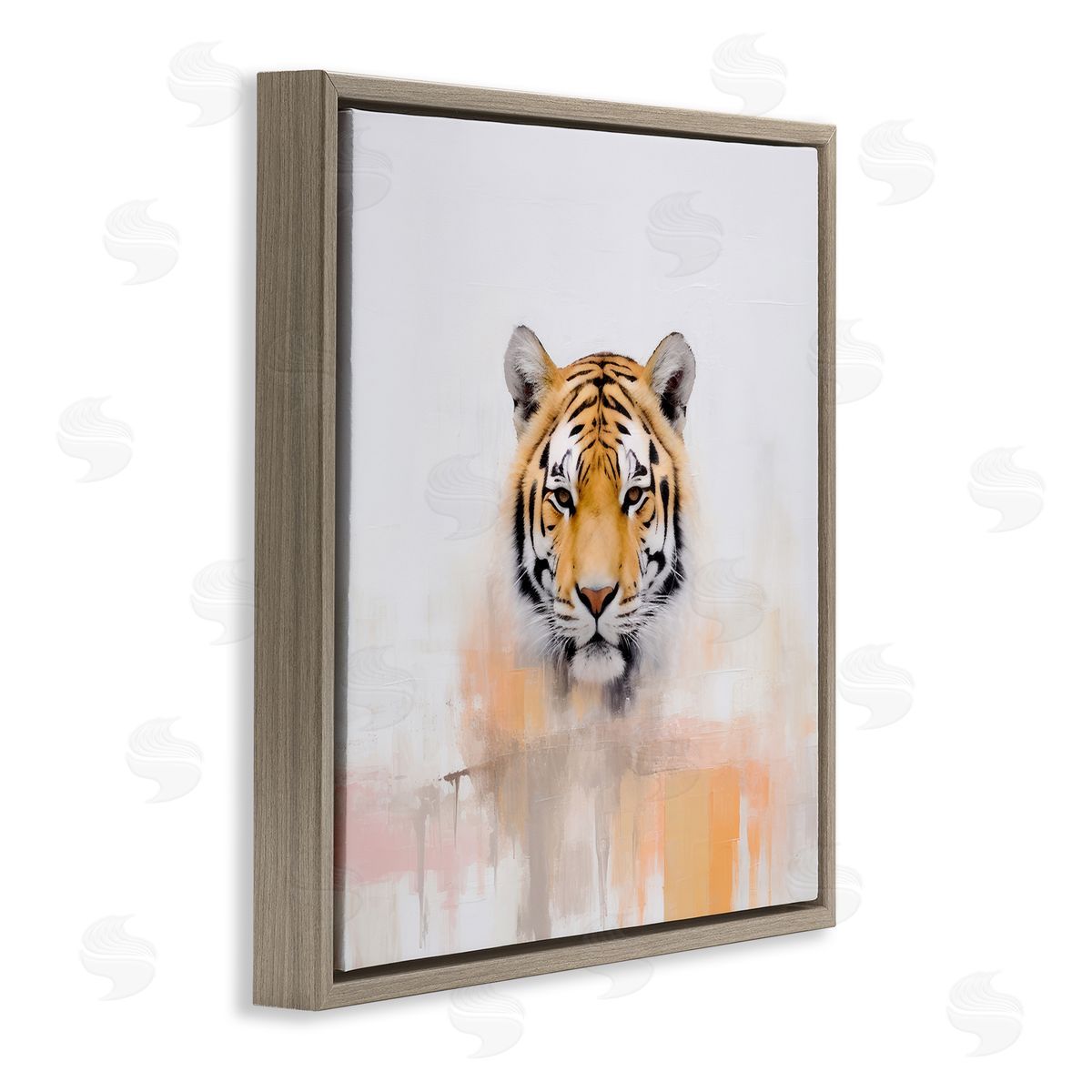 Irena Orlov Abstract Tiger Portrait Brown Floater Frame Canvas Artside_