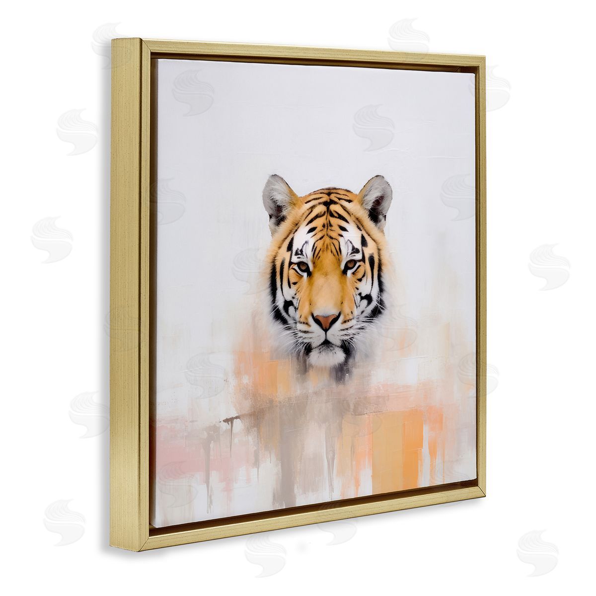 Irena Orlov Abstract Tiger Portrait Gold Floater Frame Canvas Artside_