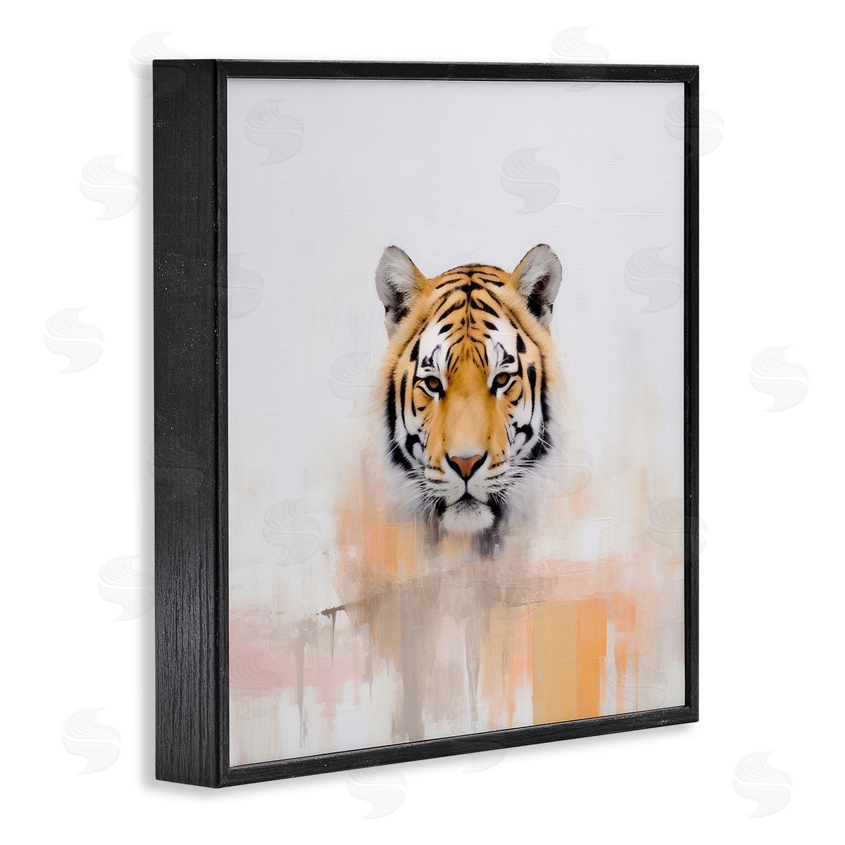 Irena Orlov Abstract Tiger Portrait Black Framed Giclee Wall Artside_
