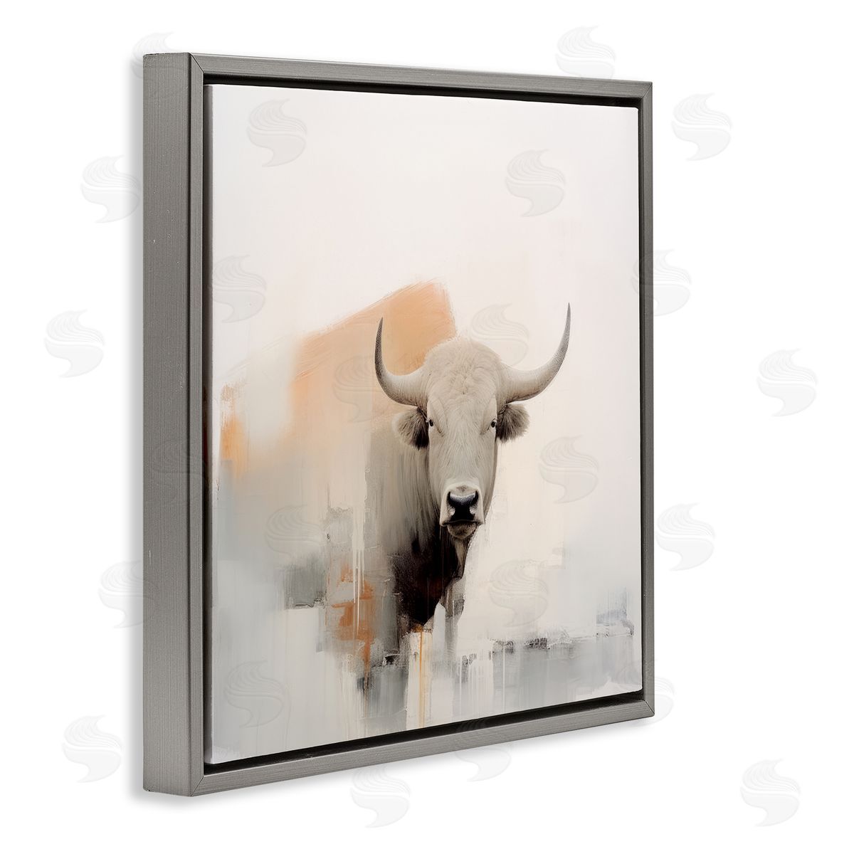 Irena Orlov Abstract Country Cattle Gray Floater Frame Canvas Artside_