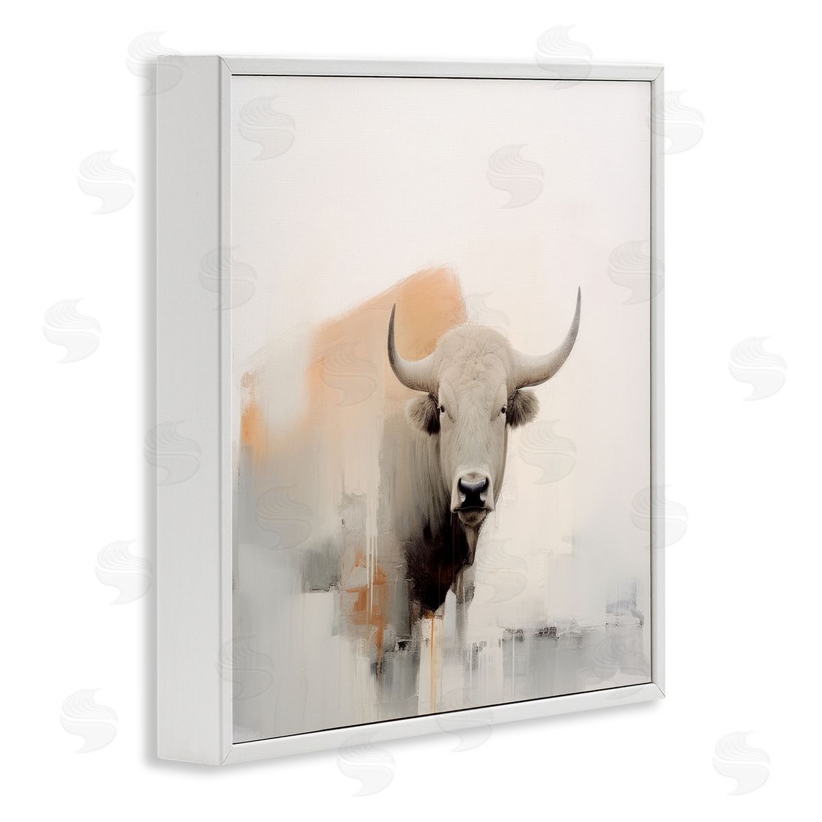 Irena Orlov Abstract Country Cattle White Framed Giclee Wall Artside_