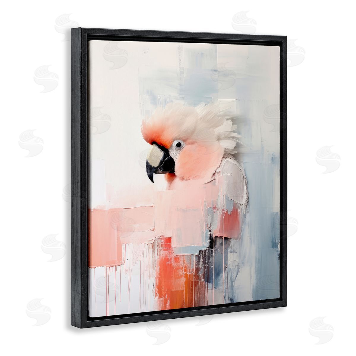 Irena Orlov Modern Cockatoo Portrait Black Floater Frame Canvas Artside_