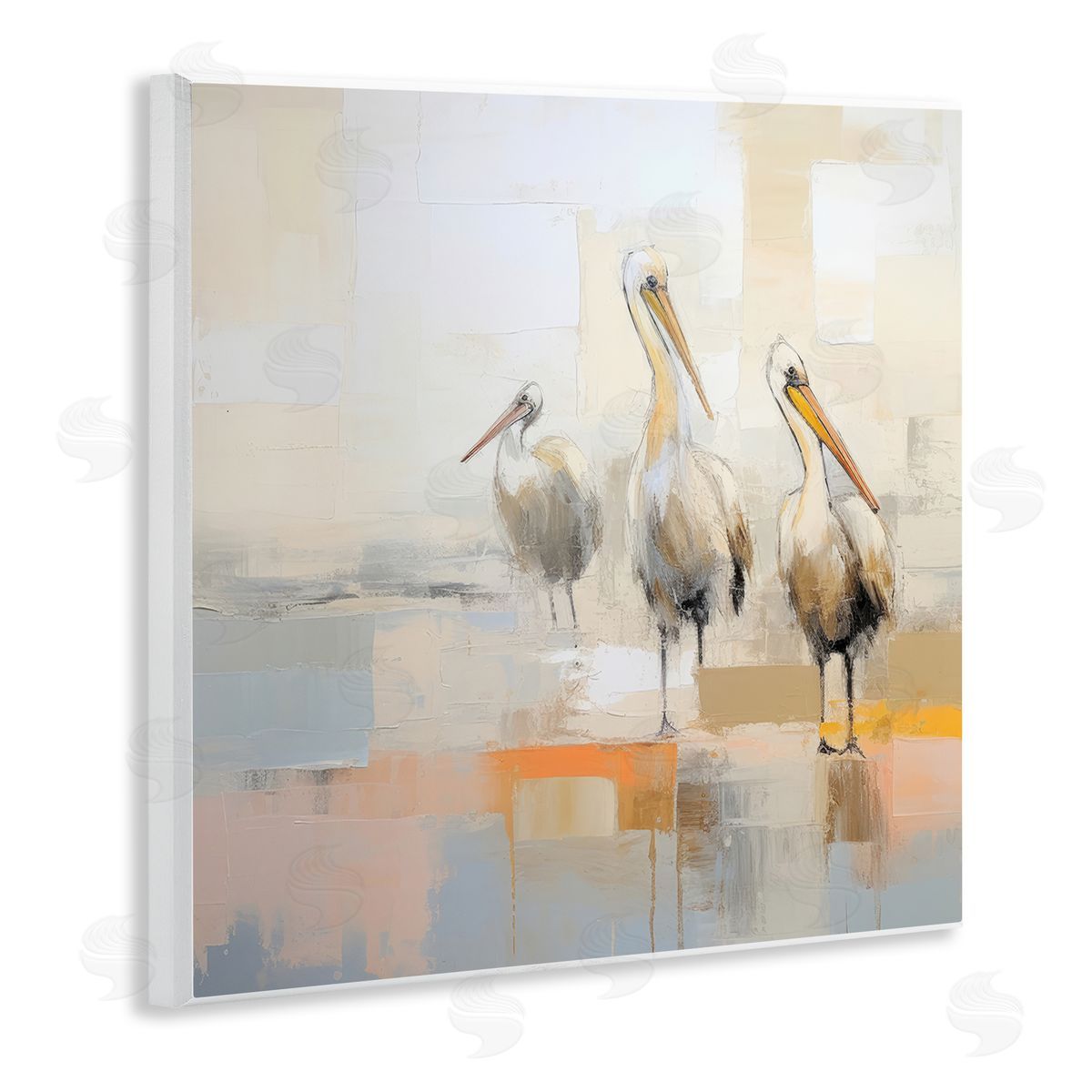 Irena Orlov Three Pelicans Abstract Wall Plaque Artside_