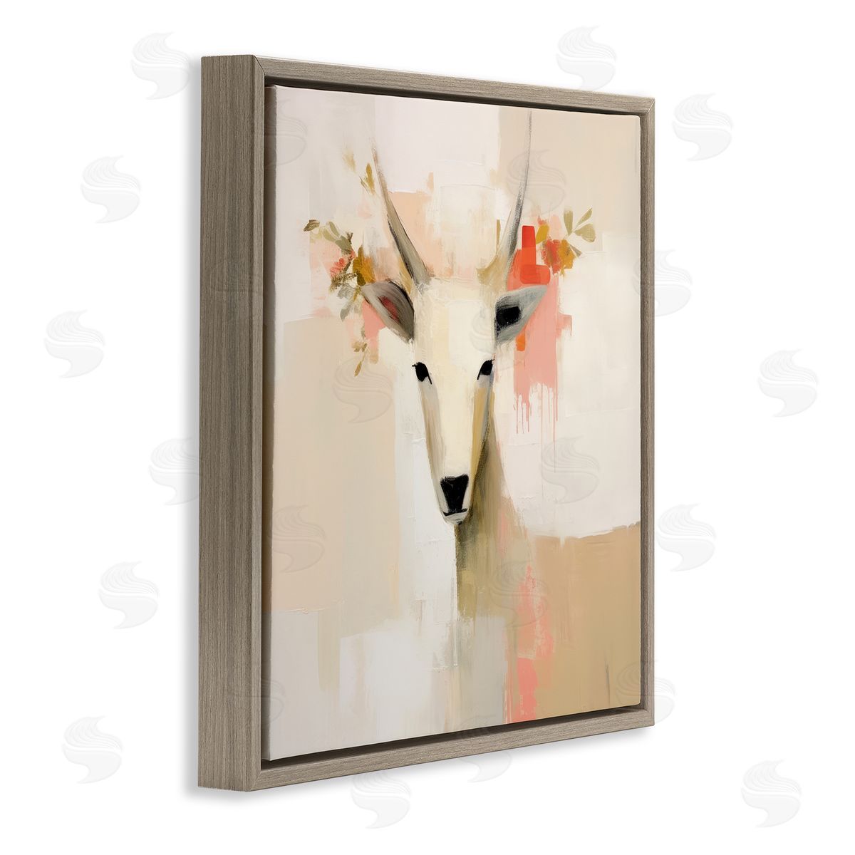 Irena Orlov Beige Antelope Portrait Brown Floater Frame Canvas Artside_