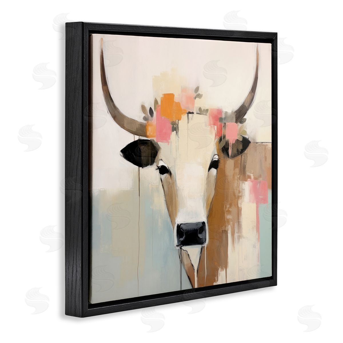 Irena Orlov Soft Cattle Abstraction Black Floater Frame Canvas Artside_