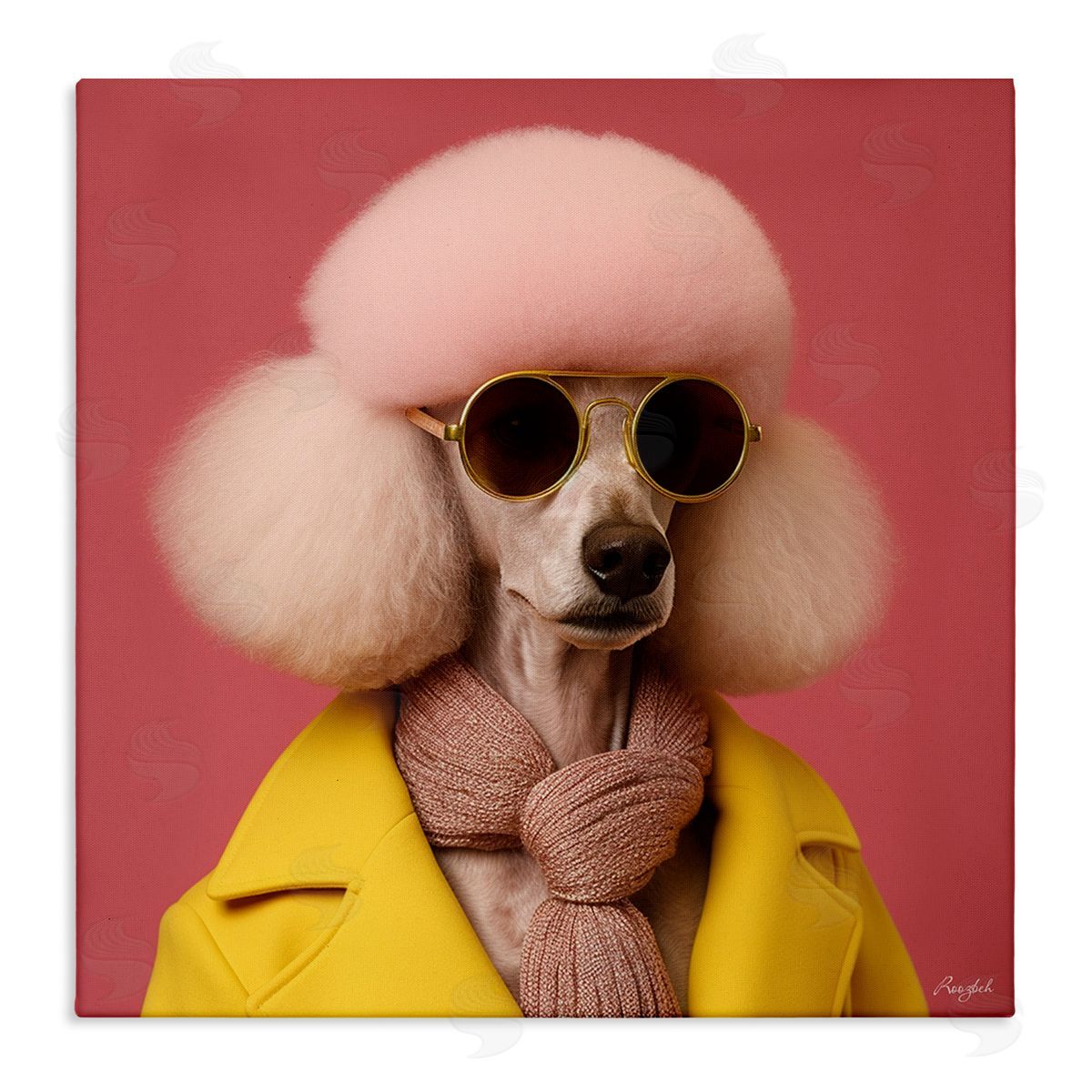 Roozbeh Chic Poodle Fashion Canvas Wall Art