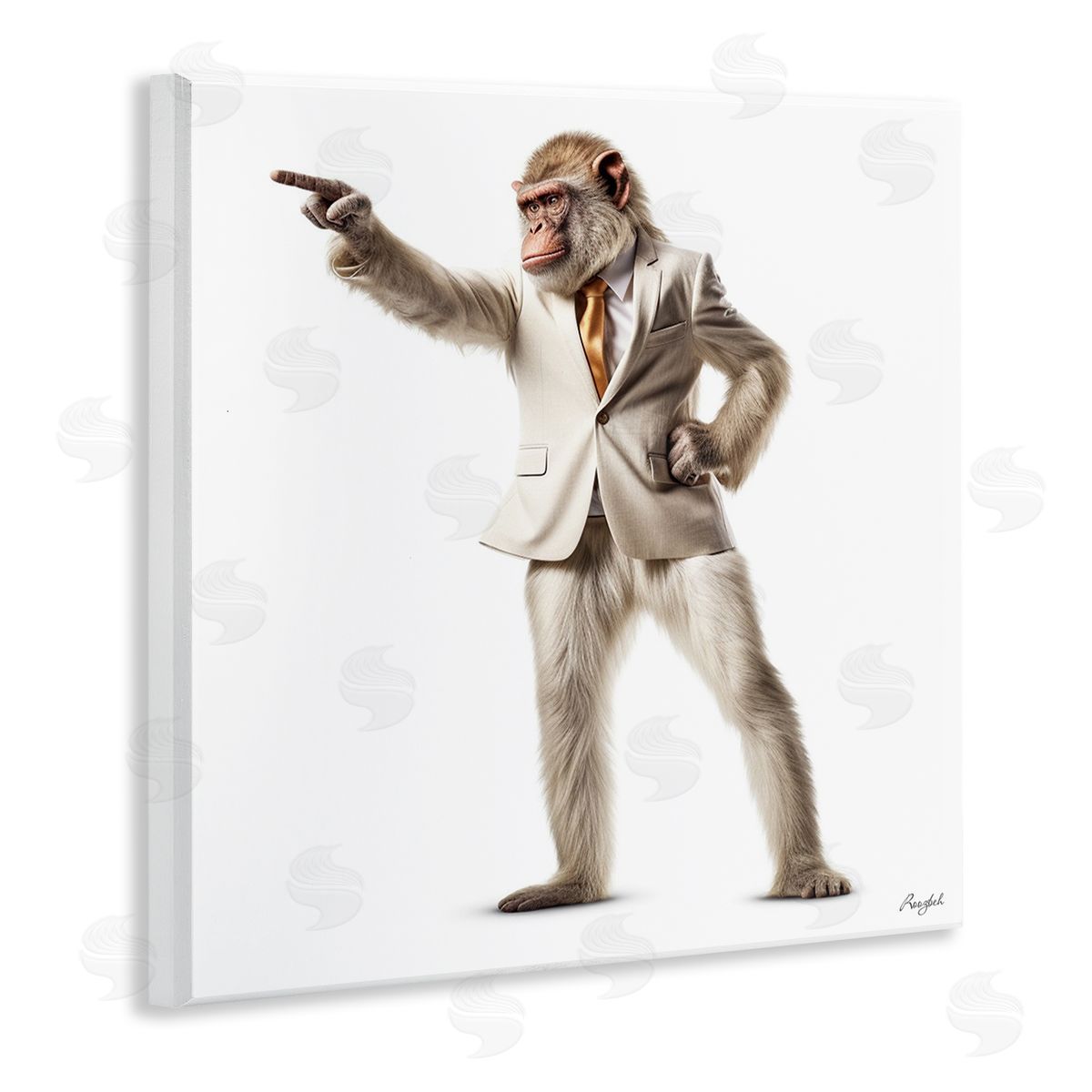 Roozbeh Stylish Ape in Suit Wall Plaque Artside_