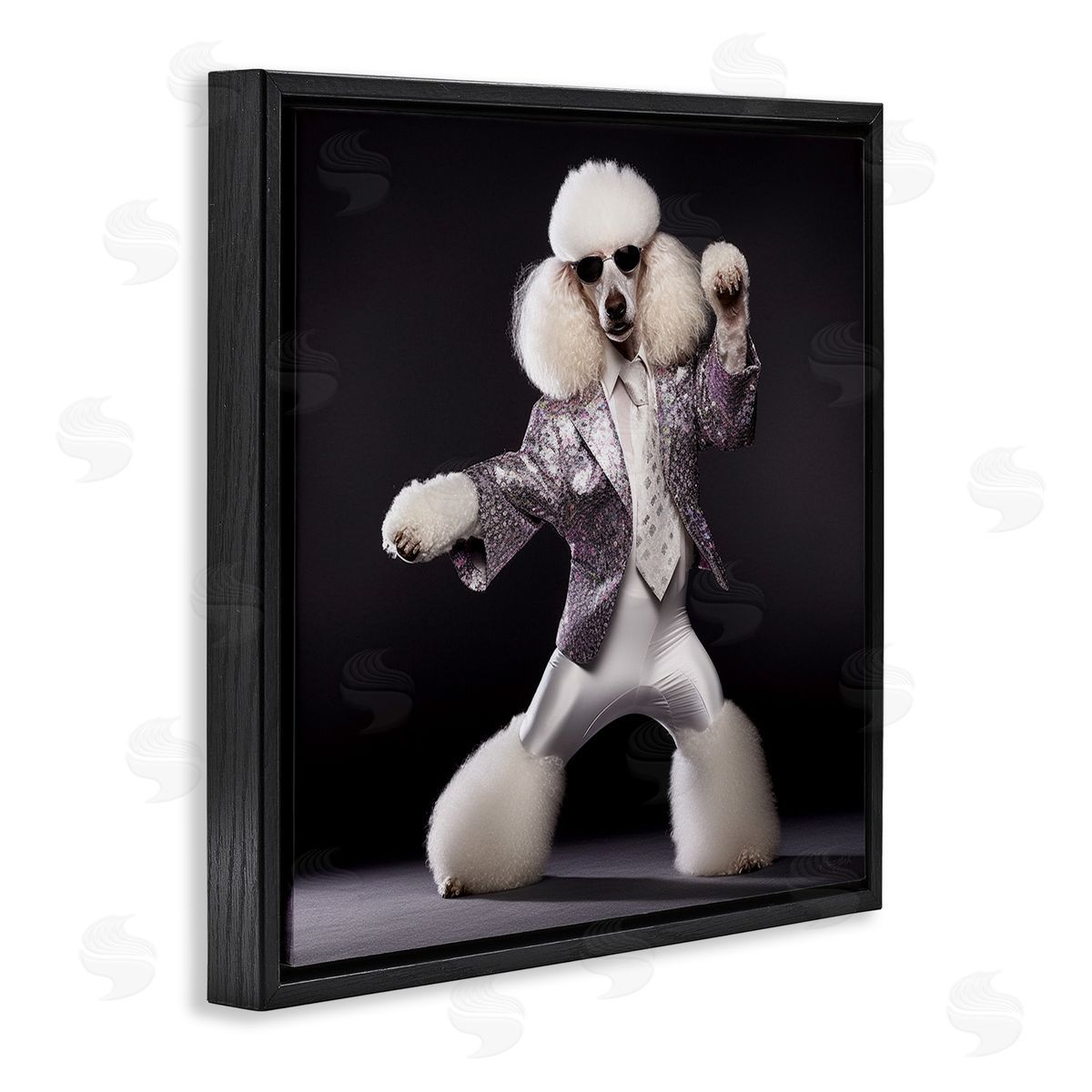 Roozbeh Poodle Dancing Portrait Black Floater Frame Canvas Artside_