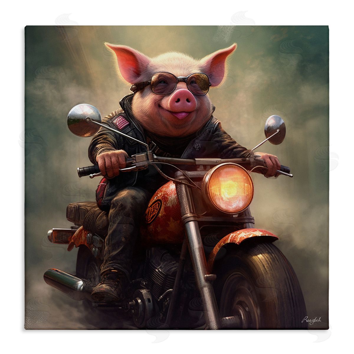 Roozbeh | Biker Pig on Motorcycle