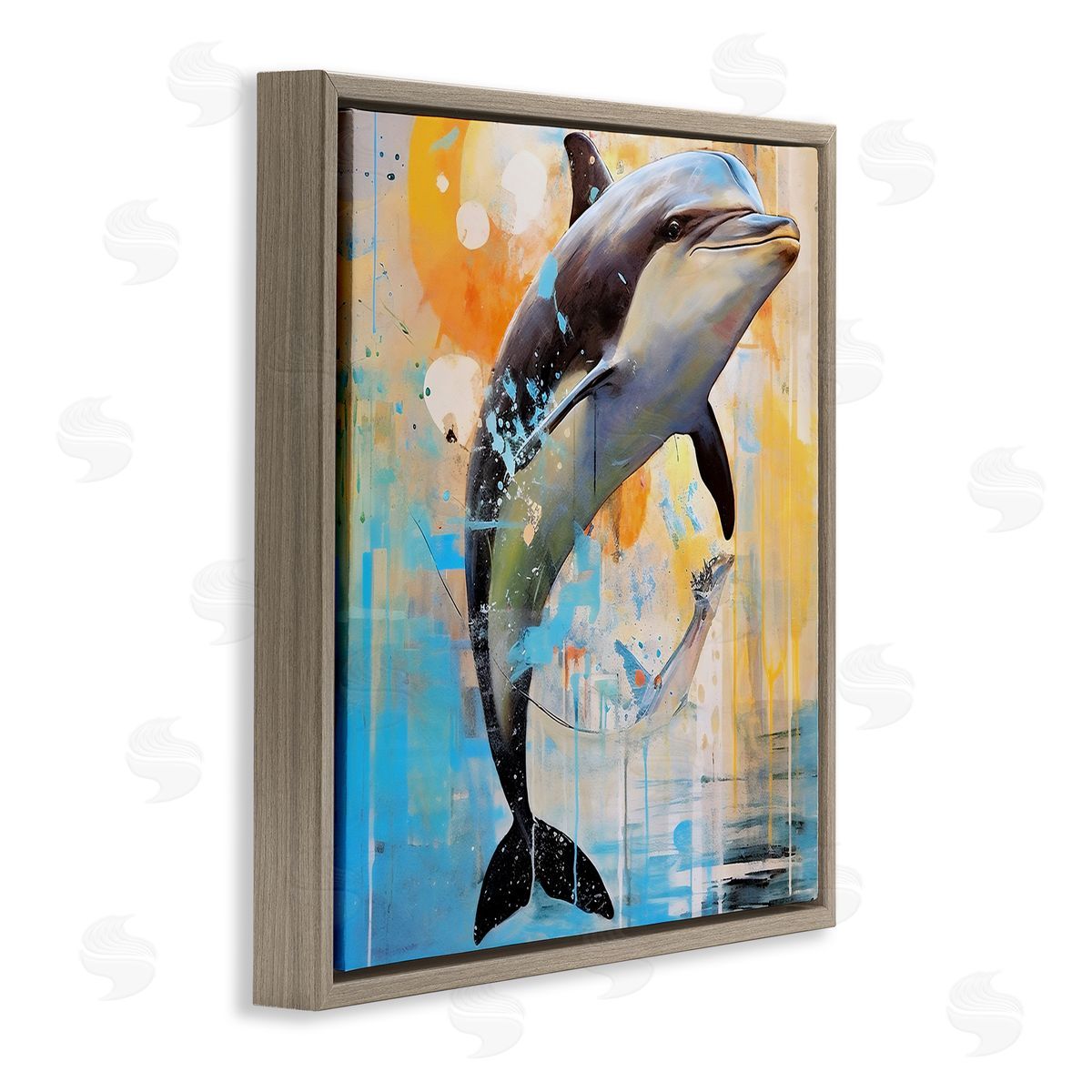 Ray Powers Abstract Sea Life Portrait Brown Floater Frame Canvas Artside_
