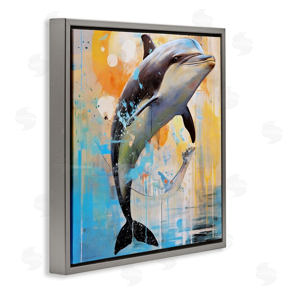 Ray Powers Abstract Sea Life Portrait Gray Floater Frame Canvas Artside_