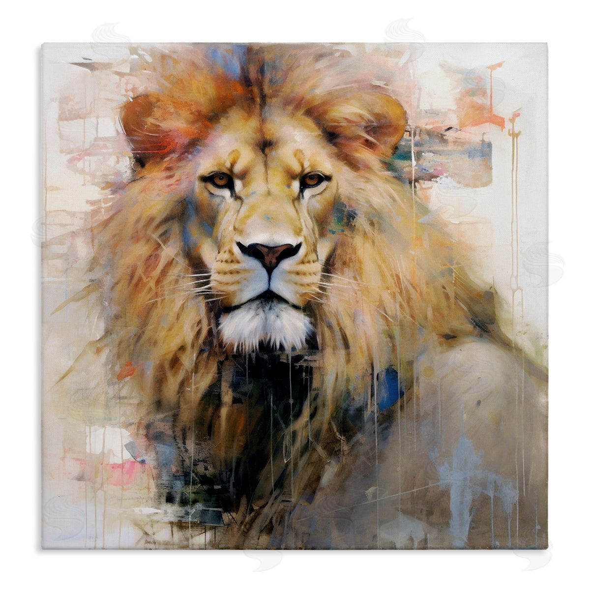 Ray Powers Modern Lion Portrait Canvas Wall Art