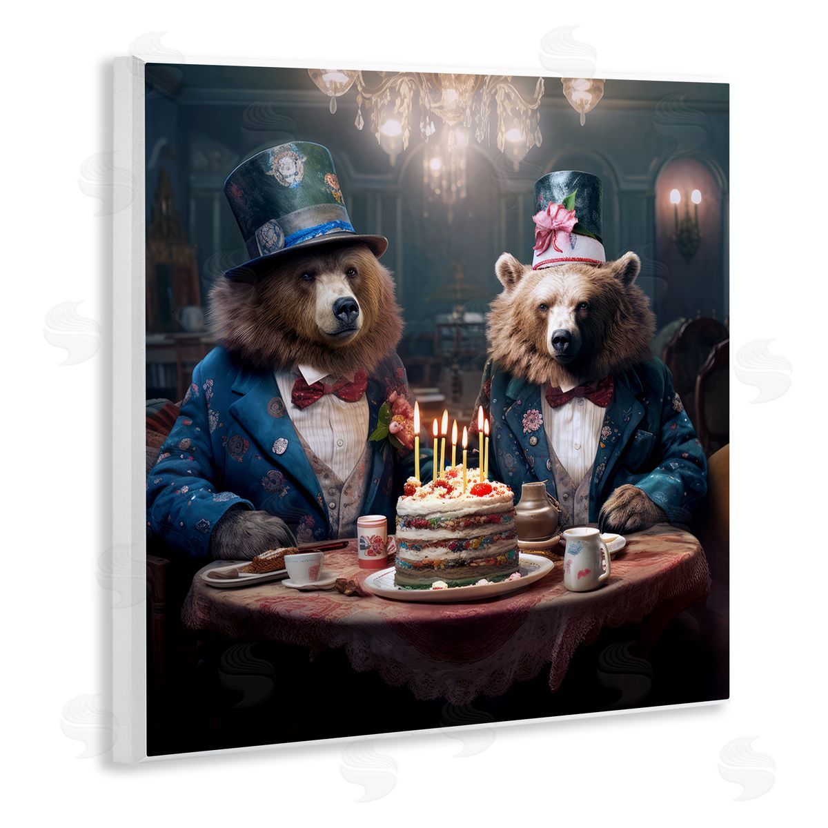 Ray Powers Bears & Birthday Cake Wall Plaque Artside_