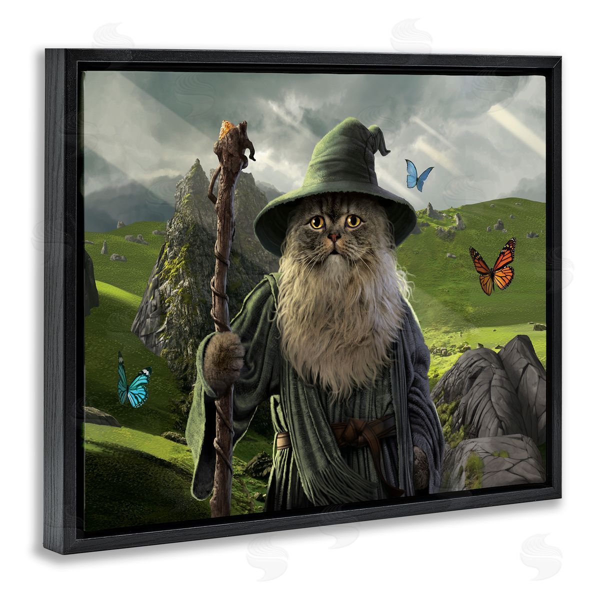 Vincent Hie Fantasy Wizard Scene Black Floater Frame Canvas Artside_